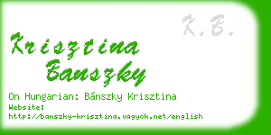 krisztina banszky business card